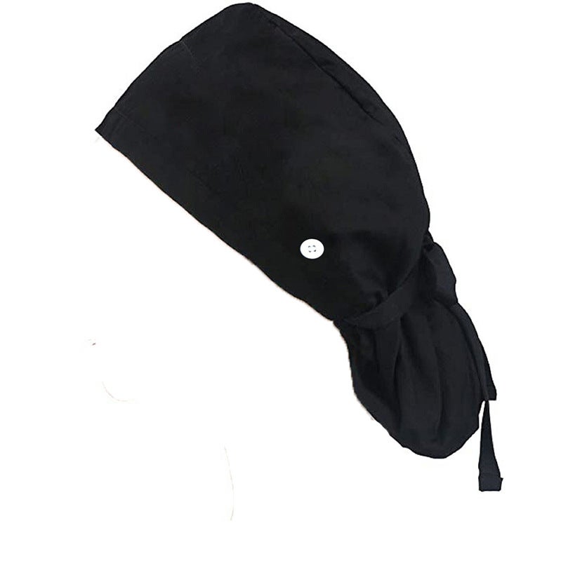Surgical Cap Pure Cotton Printed Doctor Scrubber Hat Men'S Adjustable Breathable Nurse Hat Women'S Long Hair Hat - Image 3