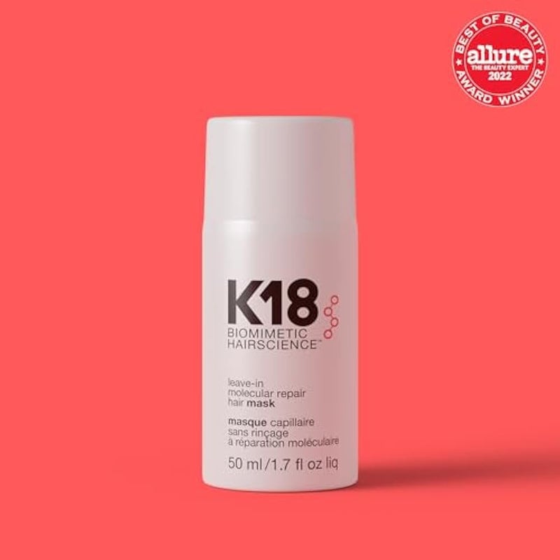 K18 Leave-In Molecular Hair Mask, Repairs Dry or Damaged Hair, Reverse Hair Damage from Bleach, Colour, Chemical Services & Heat, 50ml - Image 2