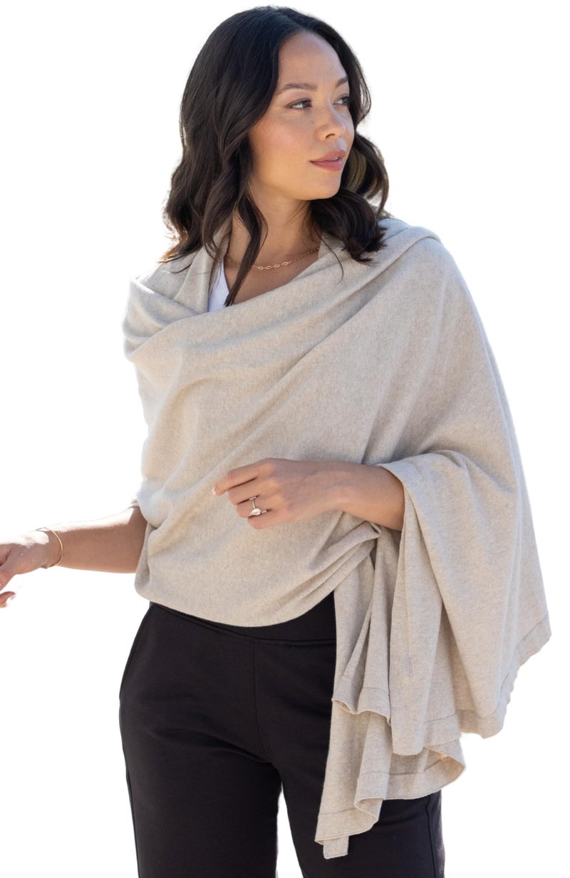 zestt Dreamsoft Travel Scarf, Wrap and Shawl, Organic Cotton, Birch - Image 1