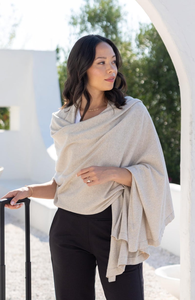 zestt Dreamsoft Travel Scarf, Wrap and Shawl, Organic Cotton, Birch - Image 4