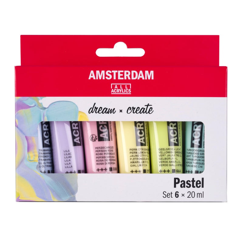 Amsterdam Standard Series Acrylics Set of 6 Pastel 20 ml Tubes - Image 2
