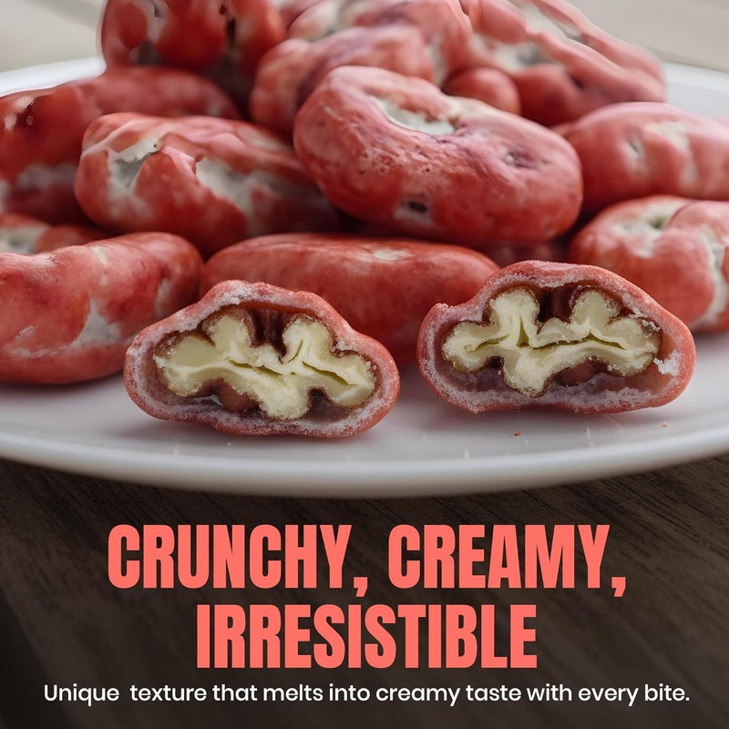 Karish Pecan Dragee Strawberry 180g Jar – Crunchy Nut Snack Coated in Strawberry Flavored Chocolate, Perfect for Gifting & Sharing - Image 5