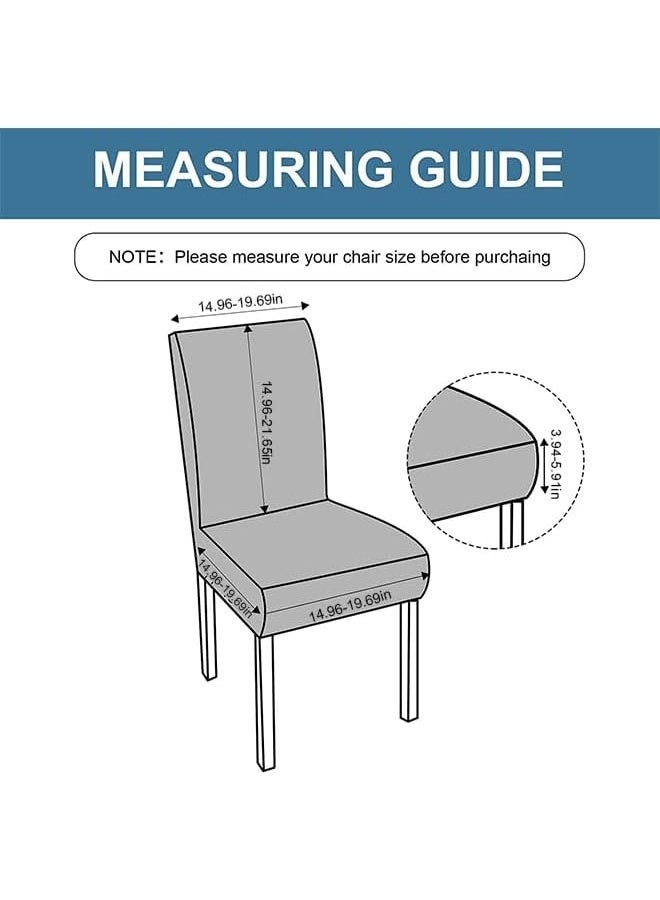 Anmi 6 PCS Waterproof Chair Covers for Dining Room, Stretch Jacquard Dining Chair Slipcovers, Removable Washable Chair Protector for Kitchen, Hotel, Restaurant - Image 2