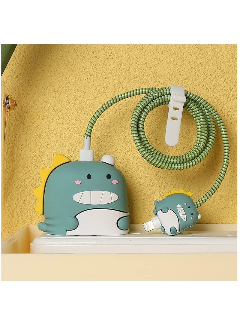3D Cute Cartoon Series Fast Charger Protector for iPhone 18W 20W iPhone 14 13 12 11 Pro Max Fast Charging Cable Charger Head Protective Cover Cable Accessory Data Cable Protective Sleeve.  - Image 1