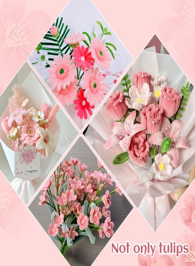 UzecPk 260 PCS Pipe Cleaners Craft Supplies, Chenille Stems Pipe Cleaner Flower Kit with Step-by-Step Video, Craft Pipe Cleaners for Flowers DIY Art Creative Crafts Party Birthday（10 Flowers） - Image 5