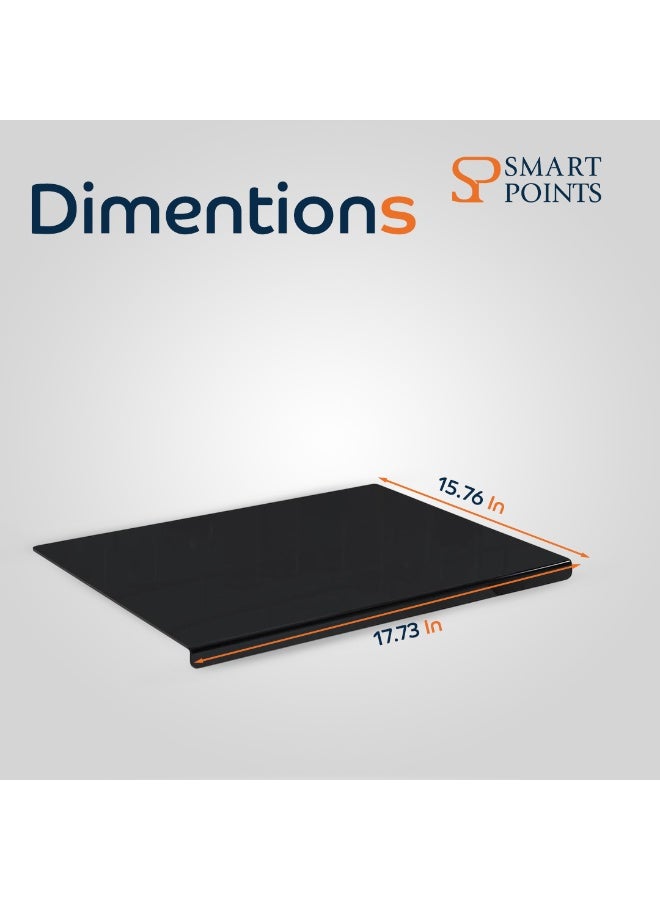 "سمارت بوينتس  " لوح تقطيع أكريليك أسود بسماكة 6 مم  – قابل للاستخدام على الوجهين، غير قابل للانزلاق، خالٍ من BPA، آمن للطعام – مقاس 45×40 سم - Image 4