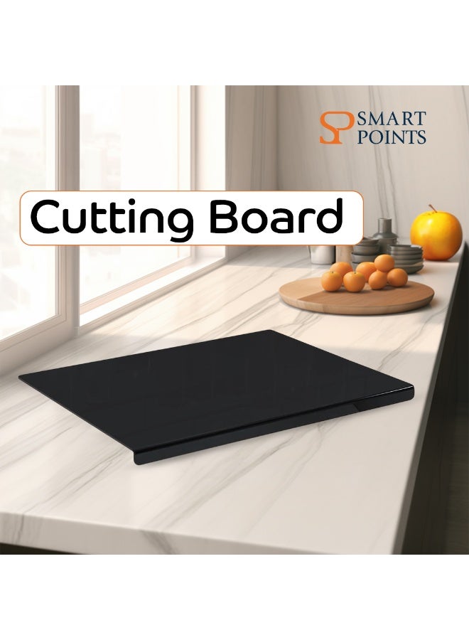 "سمارت بوينتس  " لوح تقطيع أكريليك أسود بسماكة 6 مم  – قابل للاستخدام على الوجهين، غير قابل للانزلاق، خالٍ من BPA، آمن للطعام – مقاس 45×40 سم - Image 2
