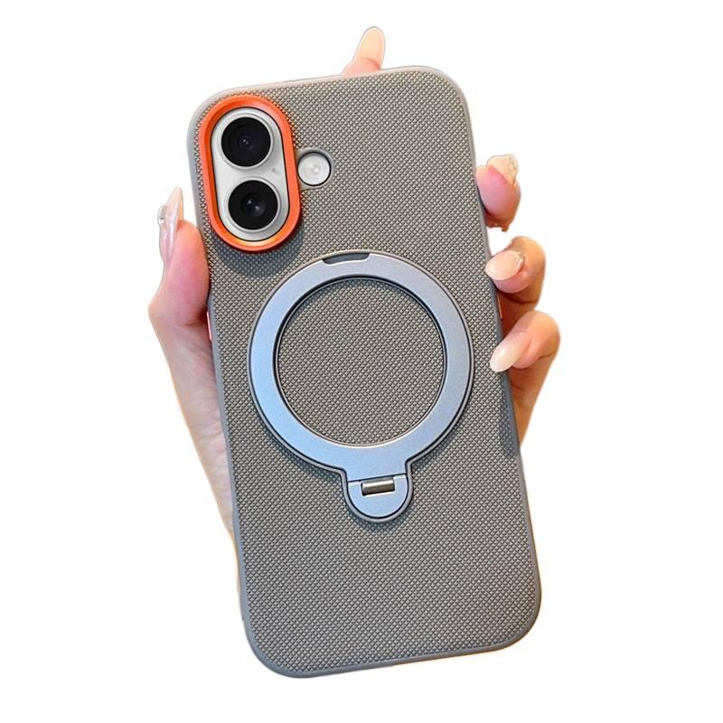 LS Leather Texture MagSafe Case for iPhone 17 / 17 Air / 17 Pro / 17 Pro Max with Drop Protection and Kickstand plus Shockproof plus Strong Magnetic plus Diamond Pattern in Black - Image 3