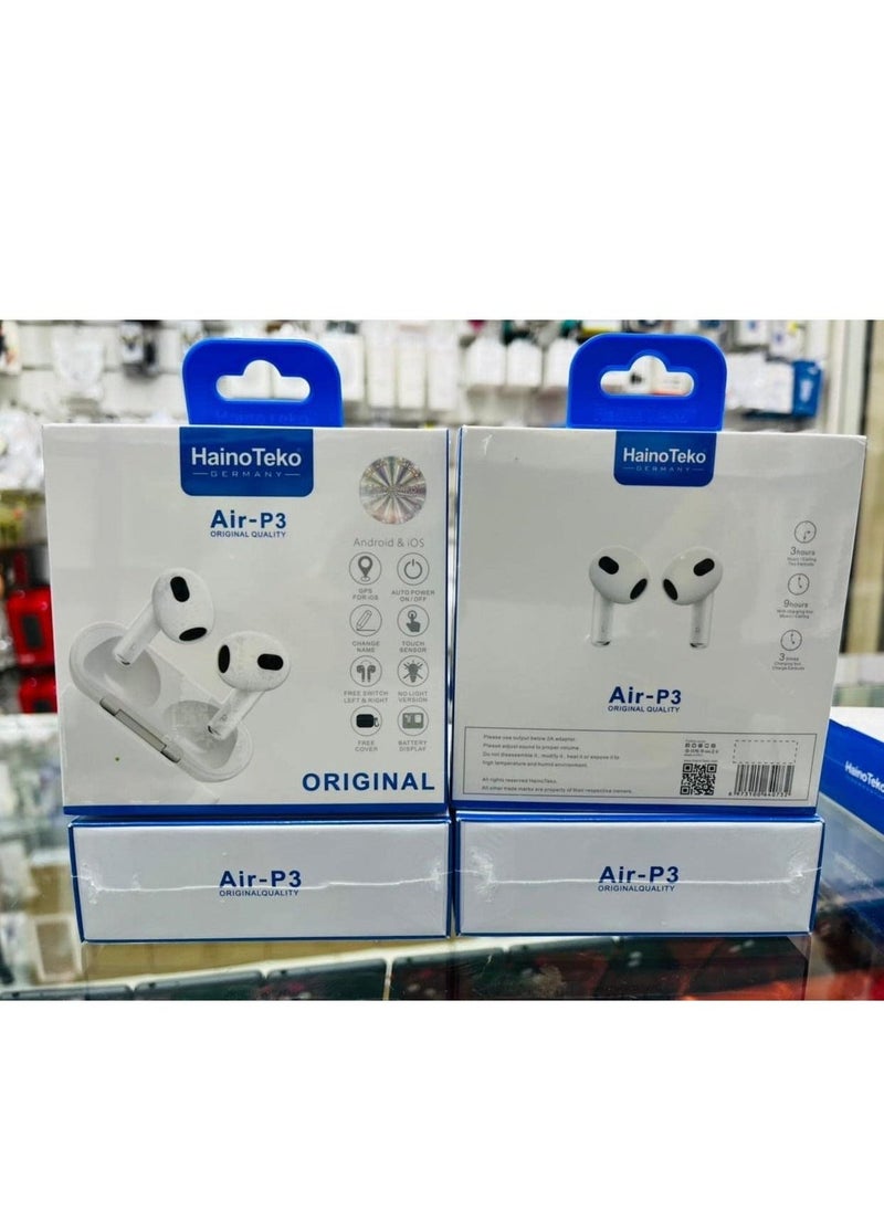 Haino Teko Germany Original Air-P3 Wireless In-Ear Bluetooth For iPhones And Androids White - Image 3