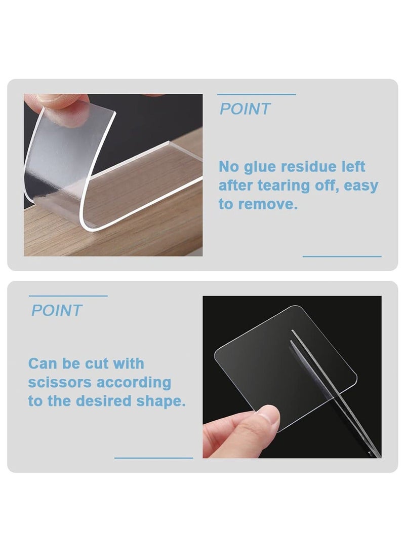 Kaco 100 PCS Clear Nano Double Sided Tape, Removable Reusable Wall Mounting Sticky Stickers, Heavy Duty Adhesive Tape for Home Office Wall Hanging Supplies - Image 5