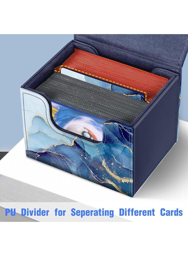 CaseBot Card Deck Box Compatible with MTG/TCG/CCG, Magnetic Game Card Case Large Size Fits Up 180+ Game Cards with PU Divider, Ocean Marble - Image 3