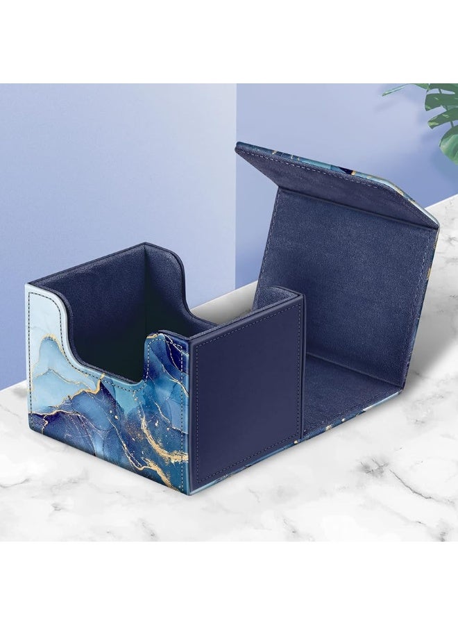 CaseBot Card Deck Box Compatible with MTG/TCG/CCG, Magnetic Game Card Case Large Size Fits Up 180+ Game Cards with PU Divider, Ocean Marble - Image 2
