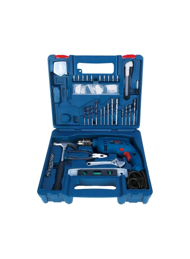 BOSCH Professional GSB 500 RE Corded-Electric Drill Tool Set | 500 W Motor | 100-piece Tools Box Kit | Speed Range upto 2600 RPM | Impact Rate upto 41600 BPM | Chuck Capacity of 10 mm | 1 Yr Warranty - Image 1