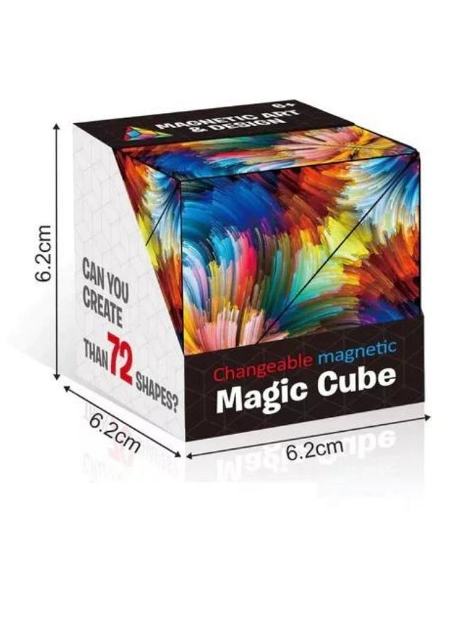 Shape Shifting Box, Fidget Cube with 36 Rare Earth Magnets - Extraordinary 3D Magic Cube – Cube Magnet Fidget Toy Transforms Into Over 70 Shapes, Design 2 - Image 2