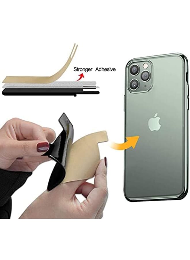 Delfino Phone Card Holder Ultra Thin Stick On Silicone Phone Wallet Stick On Credit Card Holder Phone Pocket For Almost All Smartphones Adhesive Phone Wallet Black White Grey 3Pcs  - Image 2