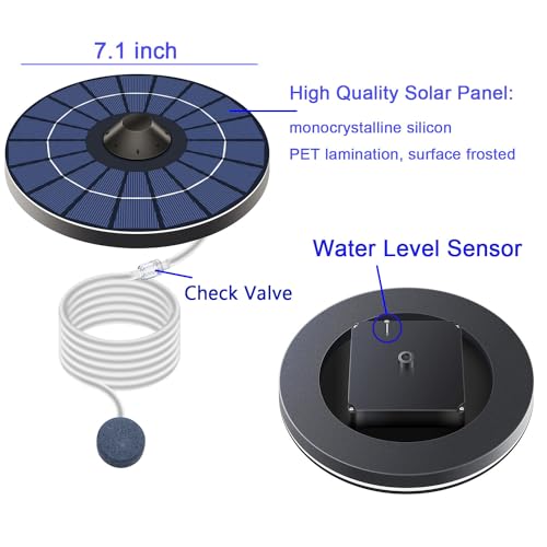 Lewisia Solar Floating Pond Aerator 2.5W Solar Powered Air Pump with Air Hose and Bubble Stones Pond Aerator Bubble Oxygenator - Image 3
