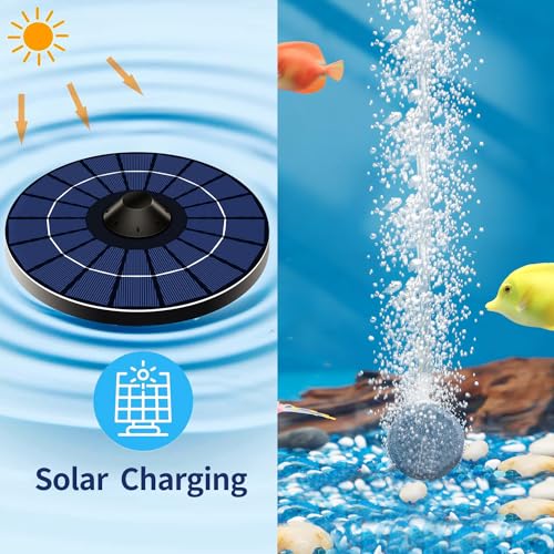 Lewisia Solar Floating Pond Aerator 2.5W Solar Powered Air Pump with Air Hose and Bubble Stones Pond Aerator Bubble Oxygenator - Image 2