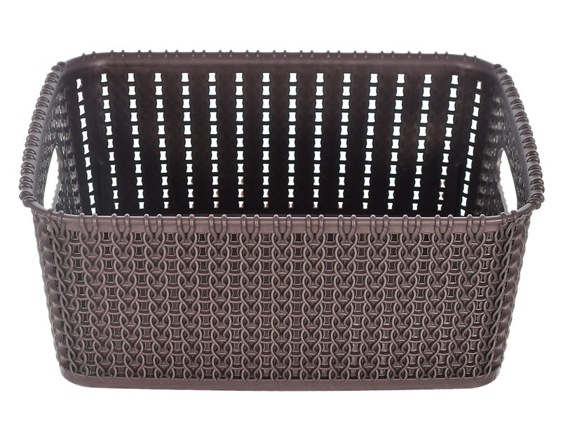 Kuber Industries Multiuses Large M 20 Plastic Basket/Organizer With Lid- Pack of 3 (Brown) -46KM065 - Image 4