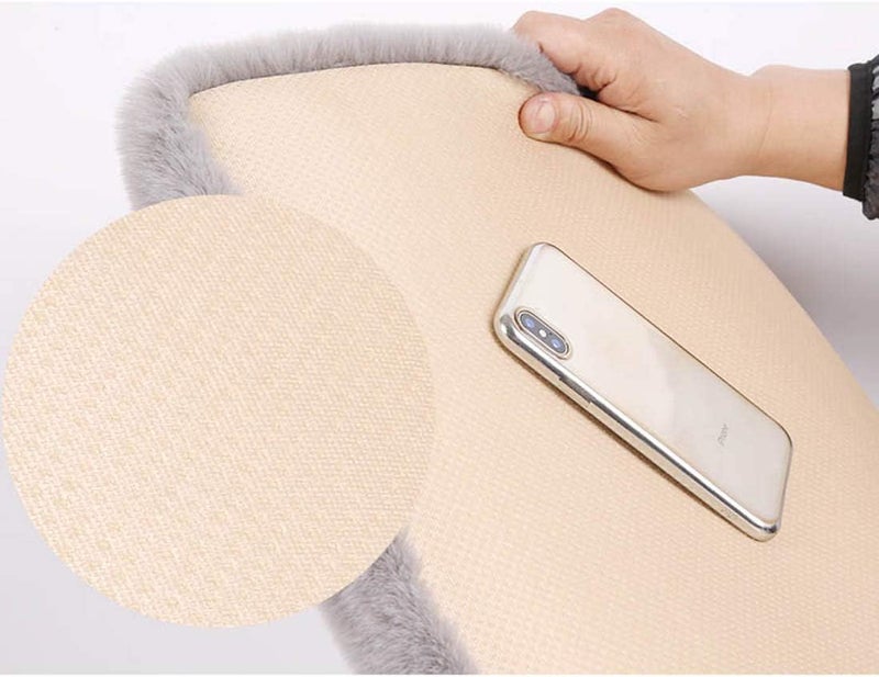 acdiac Winter Soft Warm Faux Rabbit Fur car seat Cushion,Universal fit Plush Front and Back Fuzzy car seat Pads Cushion Cover Protector - 1pcs (Front seat 1pcs,Beige) - Image 3