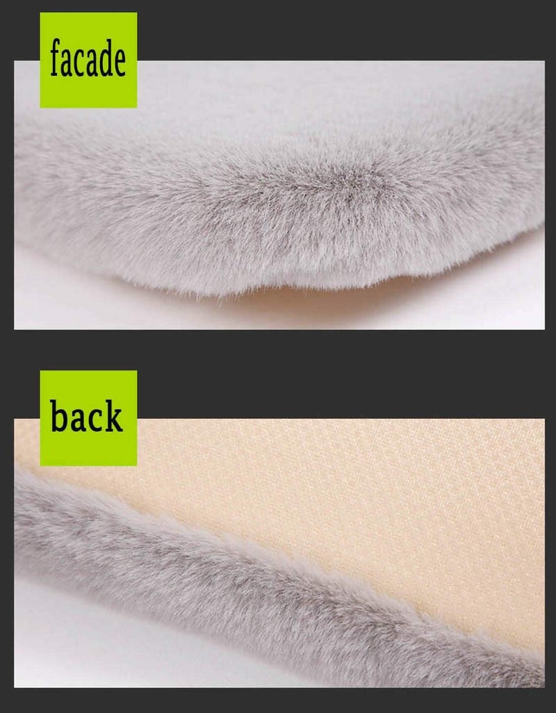 acdiac Winter Soft Warm Faux Rabbit Fur car seat Cushion,Universal fit Plush Front and Back Fuzzy car seat Pads Cushion Cover Protector - 1pcs (Front seat 1pcs,Beige) - Image 5