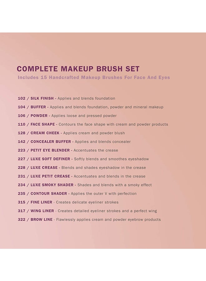 Zoeva 15 Piece Makeup Brush Set Black/Silver/Grey - Image 3