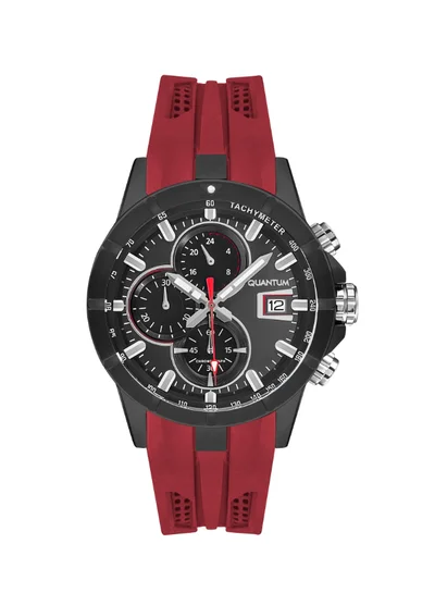 Quantum Men's Silicone Chronograph Watch HNG893.658 - 47 mm