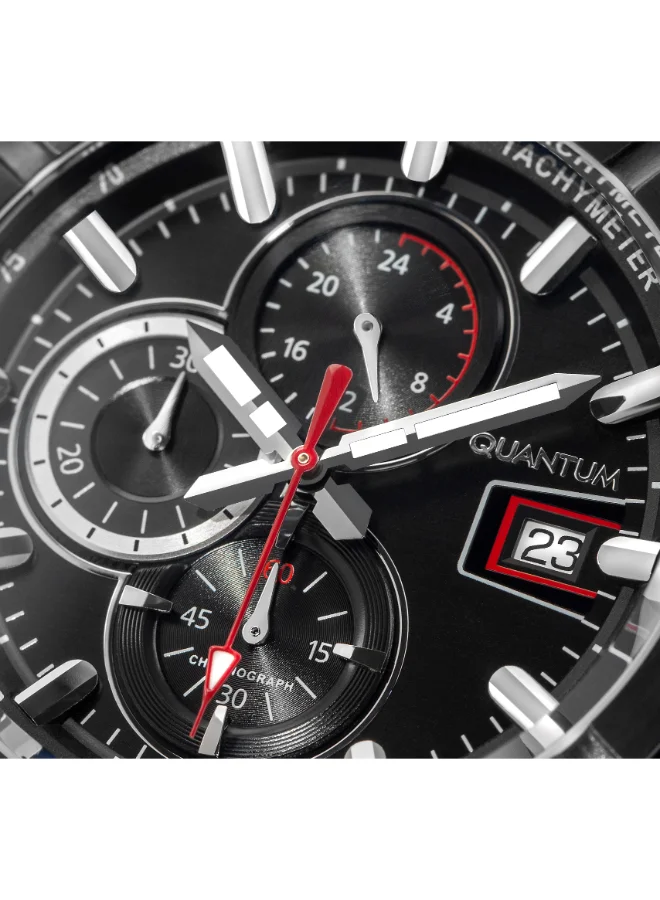 Quantum Men's Silicone Chronograph Watch HNG893.658 - 47 mm