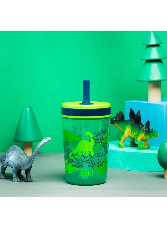 Zak Designs مجموعة أكواب Kelso سعة 15 أونصة (Dino Camo) بغطاء لولبي مانع للتسرب وخالي من مادة BPA مع شفاطة مصنوعة من البلاستيك المتين والسيليكون، مجموعة أكواب أطفال مثالية للأطفال (مجموعة مكونة من قطعتين)  - Image 3