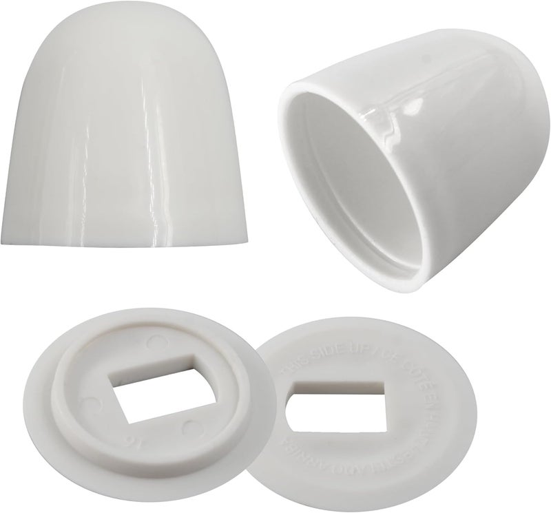 PDETVEO 2PCS 1.5 Inch Plastic Toilet Bolt Caps, Universal Round Push-On Toilet Bowl Caps with Extra Washers, White - Image 3