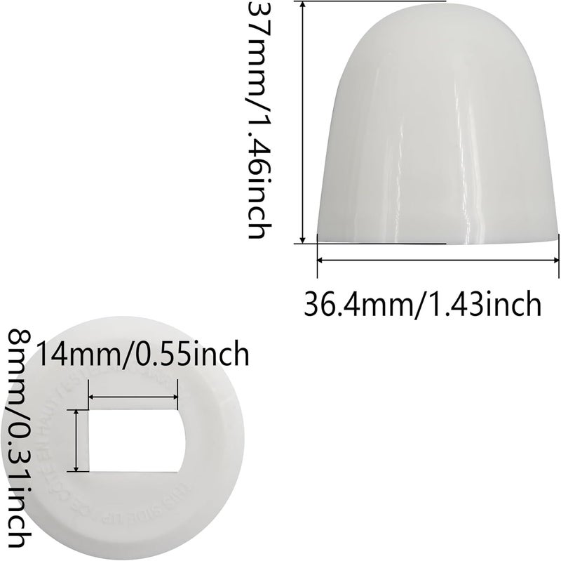 PDETVEO 2PCS 1.5 Inch Plastic Toilet Bolt Caps, Universal Round Push-On Toilet Bowl Caps with Extra Washers, White - Image 2