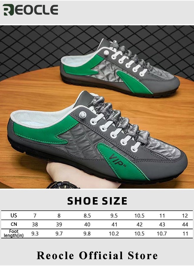 REOCLE - Men's Mules Shoes Slip on Sneakers Knit Flats Platform Lightweight Breathable Non-Slip Walking Shoes Backless Shoes for Outdoor Activities & Beach Vacations - Image 1
