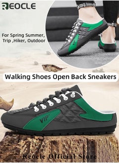 REOCLE Men's Mules Shoes Slip on Sneakers Knit Flats Platform Lightweight Breathable Non-Slip Walking Shoes Backless Shoes for Outdoor Activities & Beach Vacations  - Image 4