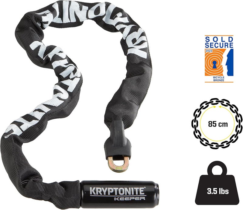 Kryptonite Keeper 785 Integrated Bicycle Lock Chain - 33.5 Inch, Black - Image 4