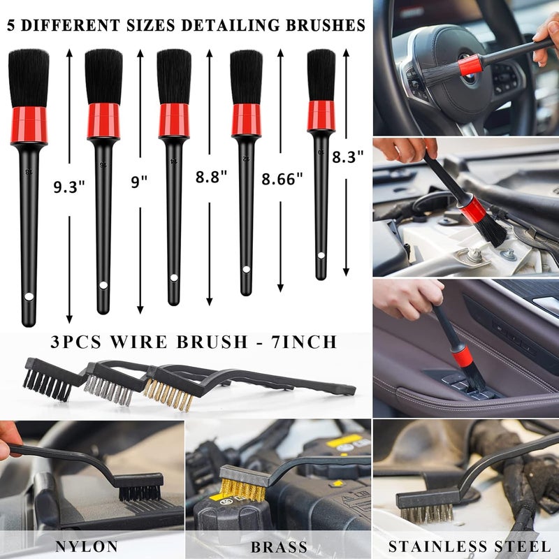 AUTODECO 35Pcs Car Wash Detailing Kit Cleaning Kits with Foam Gun Sprayer Collapsible Bucket Brush Large Wash Mitt Towels Complete Interior Exterior Car Washing Supply Set Black - Image 5