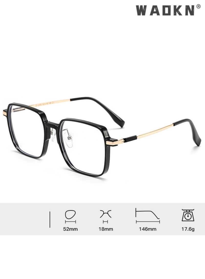 WAOKN Blue Light Blocking Glasses - Computer Game Glasses Retro Square Eyeglasses Frame for Women Men, Anti Eye Eyestrain UV 400 Protection Reading Gaming Glasses Non Prescription - Image 5
