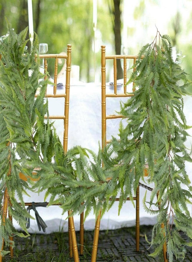 Briful عبوتان من إكليل بريفول الأخضر بطول 5 أقدام من السرخس الصناعي لتزيين رفوف الموقد - Image 3