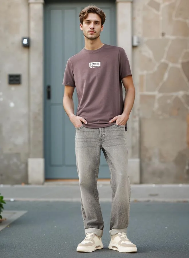 Splash FAV Peanuts Print T-shirt with Crew Neck