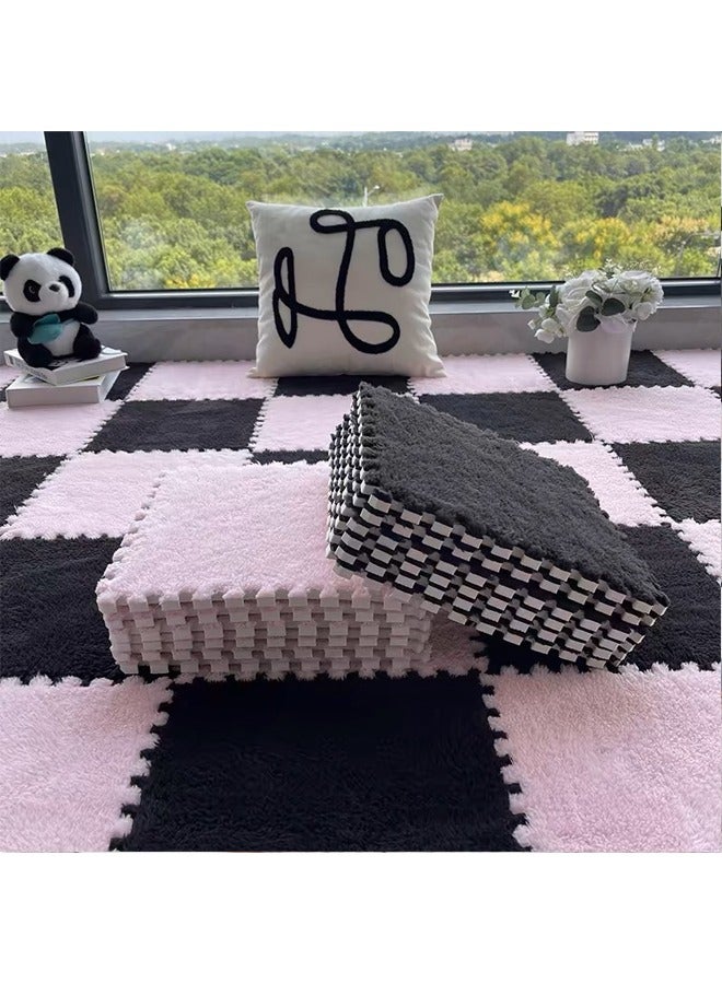 18PCS Interlocking Foam Mats Plush Foam Floor Mat Soft Climbing Area Rugs for Home Playroom Decor Thick Interlocking Fluffy Tiles with Border Square Rug for Room Floor EVA Foam Area Rug for Living Room & Bedroom,Kids Non-Slip Protective Floor Carpet Play Mat Kids Baby Dorm Home Decor - Image 5