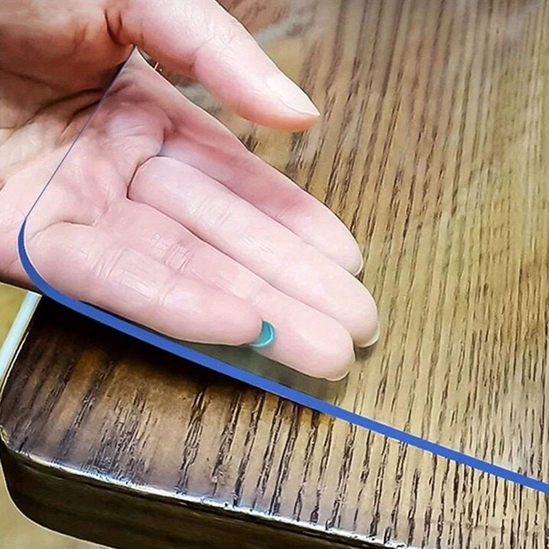 غطاء حماية شفاف لسطح الطاولة من PVC بسمك 1.0 مم، مقاس 15.75 بوصة × 31.5 بوصة، مقاوم للحرارة والخدوش، مفرش طاولة - Image 4