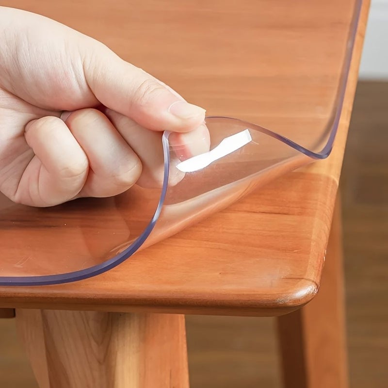 غطاء حماية شفاف لسطح الطاولة من PVC بسمك 1.0 مم، مقاس 15.75 بوصة × 31.5 بوصة، مقاوم للحرارة والخدوش، مفرش طاولة - Image 1