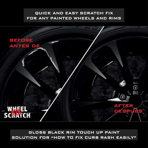 Wheel Scratch Fix Gloss Black Rim Touch Up Paint Kit, Car Wheel Scratch Repair Kit, Wheel Touch Up Paint Pen, curb rim repair kit, curb rash repair Kit, Universal Rim Alloy Gloss Black Wheel Paint (Gloss Black) - Image 2