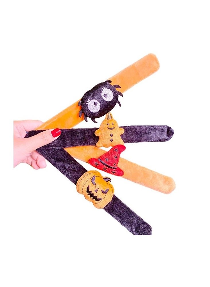 JOLLITY LLC Slap Bracelets Funny Pumpkin Spider Plush Party Bands and Decor Kid Fun Favors (4 pcs) - Image 4