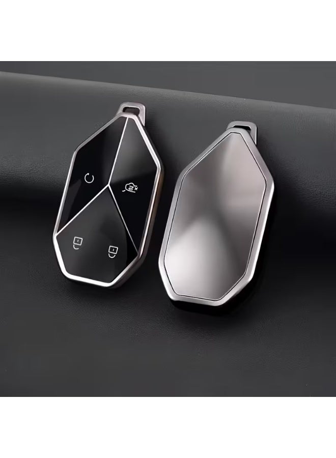 منطقة الخدمة غطاء حافظة مفتاح سيارة مع ميدالية مفاتيح متوافق مع BYD Leopard 5/BAO5, Leopard 8/BAO8, Titanium 3/Titanium 7 - Image 2