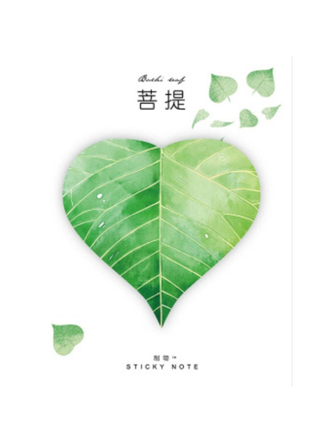 NIBEMINENT 2-Piece Natural Plant Leaf Sticky Notes Set Green