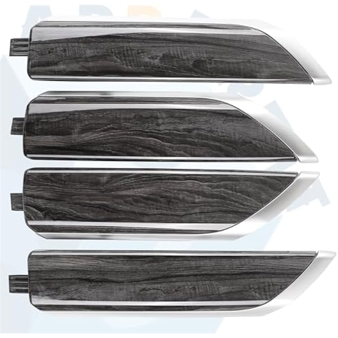 ريحني مجموعة زخرفة لألواح الباب الداخلية حبيبات خشبية سوداء متوافقة مع ملحقات قطع أبواب شيفروليه سيلفرادو جي إم سي سييرا كرو كابينة شاحنة 20192024 - Image 3