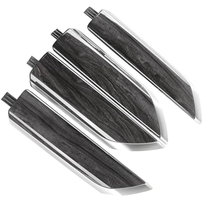 ريحني مجموعة زخرفة لألواح الباب الداخلية حبيبات خشبية سوداء متوافقة مع ملحقات قطع أبواب شيفروليه سيلفرادو جي إم سي سييرا كرو كابينة شاحنة 20192024 - Image 1