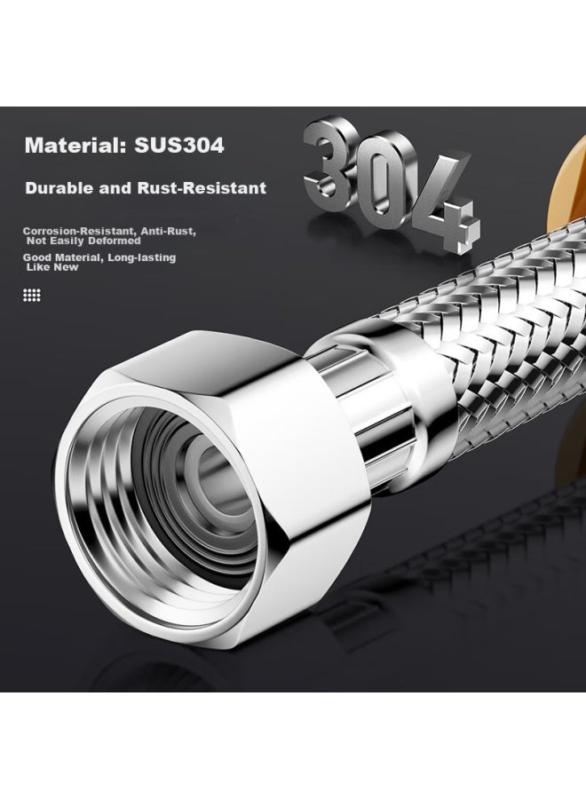 Larsd 304 Stainless Steel Inlet Hose, 150cm Toilet Inlet Pipe, Hot Water Heater Cold And Hot Universal Water Pipe, Bh615 - Image 2