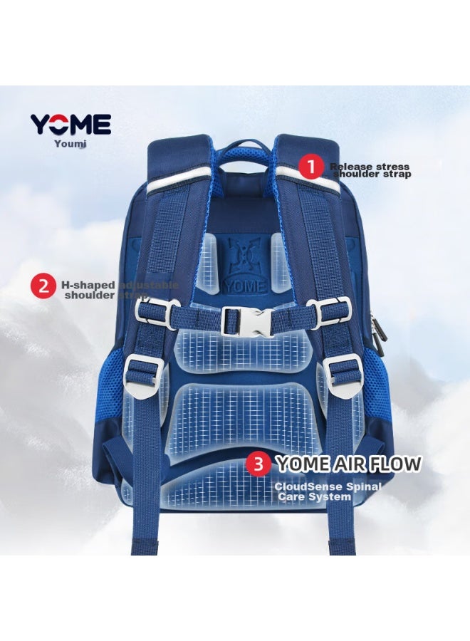 Yome Schoolbag For Primary School Students Grades 1-4, Children's Backpack For Boys, Pressure-reducing Spine-protecting Ultra-light Backpack, Jurassic Navy Blue - Image 5