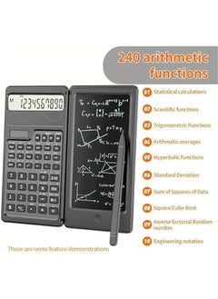 Generic Scientific Calculators with Notepad & Drawing Pen, Dual Energy Solar Calculator Small, 10-Digit LCD Screen, Desktop Basic Calculator for Office, Middle, High School & College Students, Black  - Image 4