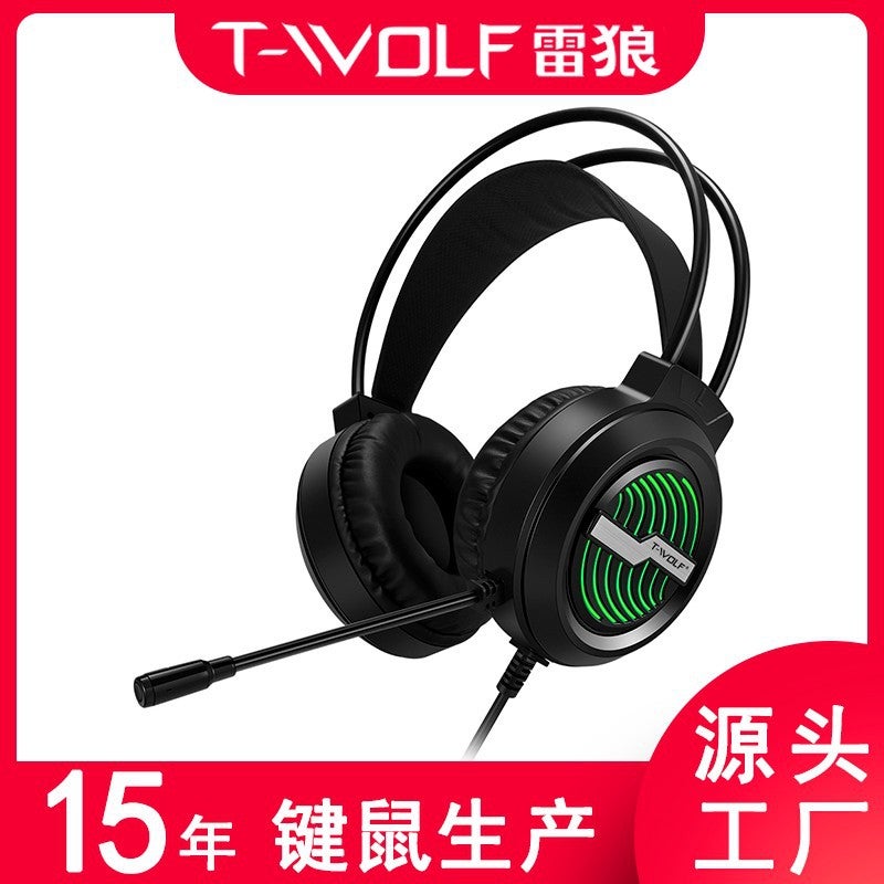 تي- وولف سماعة رأس T-WOLF H130 RGB للألعاب مع تعزيز الجهير - سلكية، تصدير عابر للحدود - Image 1
